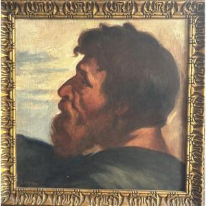 French School Circa 1900, After Rubens, Study: Portrait Of A Man, Oil On Canvas