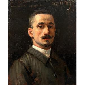 French School, 19th Century, Portrait Of A Man - Presumed To Be By The Painter Emile Gautheron, Oil On Canvas