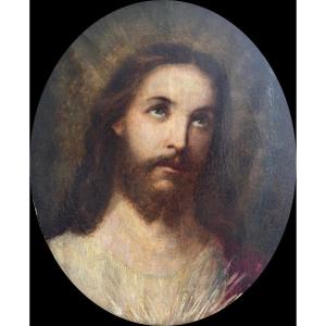 Julia Beck (Stockholm 1853 - Vaucresson 1935), Tête de Christ, Huile sur toile, 1915, Suède