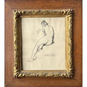 Alexandre François Bonnardel (1864-1942), école lyonnaise, Nu de femme de dos, dessin
