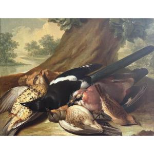 Franz Stöber (vienna, 1760–speyer, 1834), Still Life With Hunted Birds, Oil On Paper, 1785