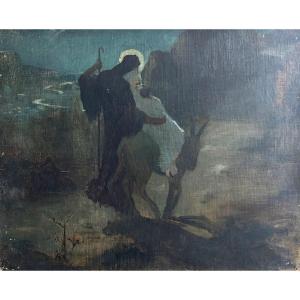 Ecole symboliste de la fin du XIXe siècle, La fuite en Egypte, Huile sur toile