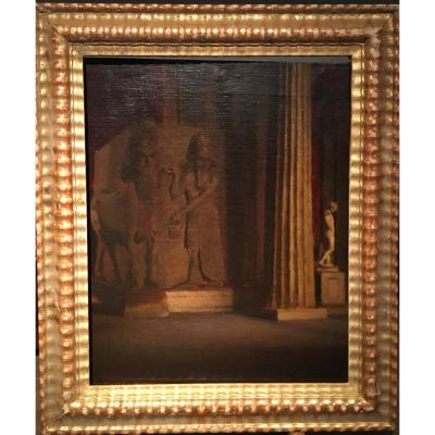 A.sadler (english School - XIXth Century), Interior View Of The British Museum In London, Oil