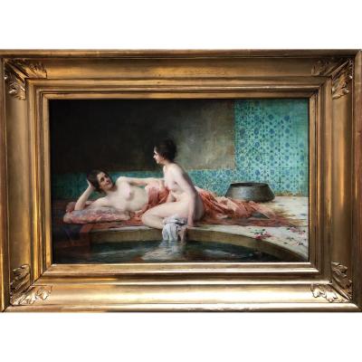 Serkis Diranian (1854-1938), Le Bain Ou Femmes Au Hammam, Huile, Arménie, Turquie