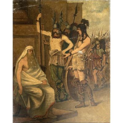 Jacques Léonard Blanquer (1854-1932), The Capture Of Rome By The Gauls, Sketch, Prix De Rome?