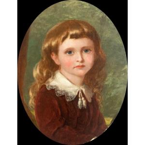 Ecole Anglaise Du XIXe, Dans Le Gout De Thomas Lawrence, Portrait d'Enfant, Huile 