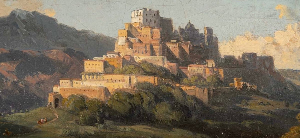 Jean-charles-joseph RÉMOND (1795- 1875)- Paysage animé, Vue De Cagnes- Sur- Mer, Circa 1840.-photo-3