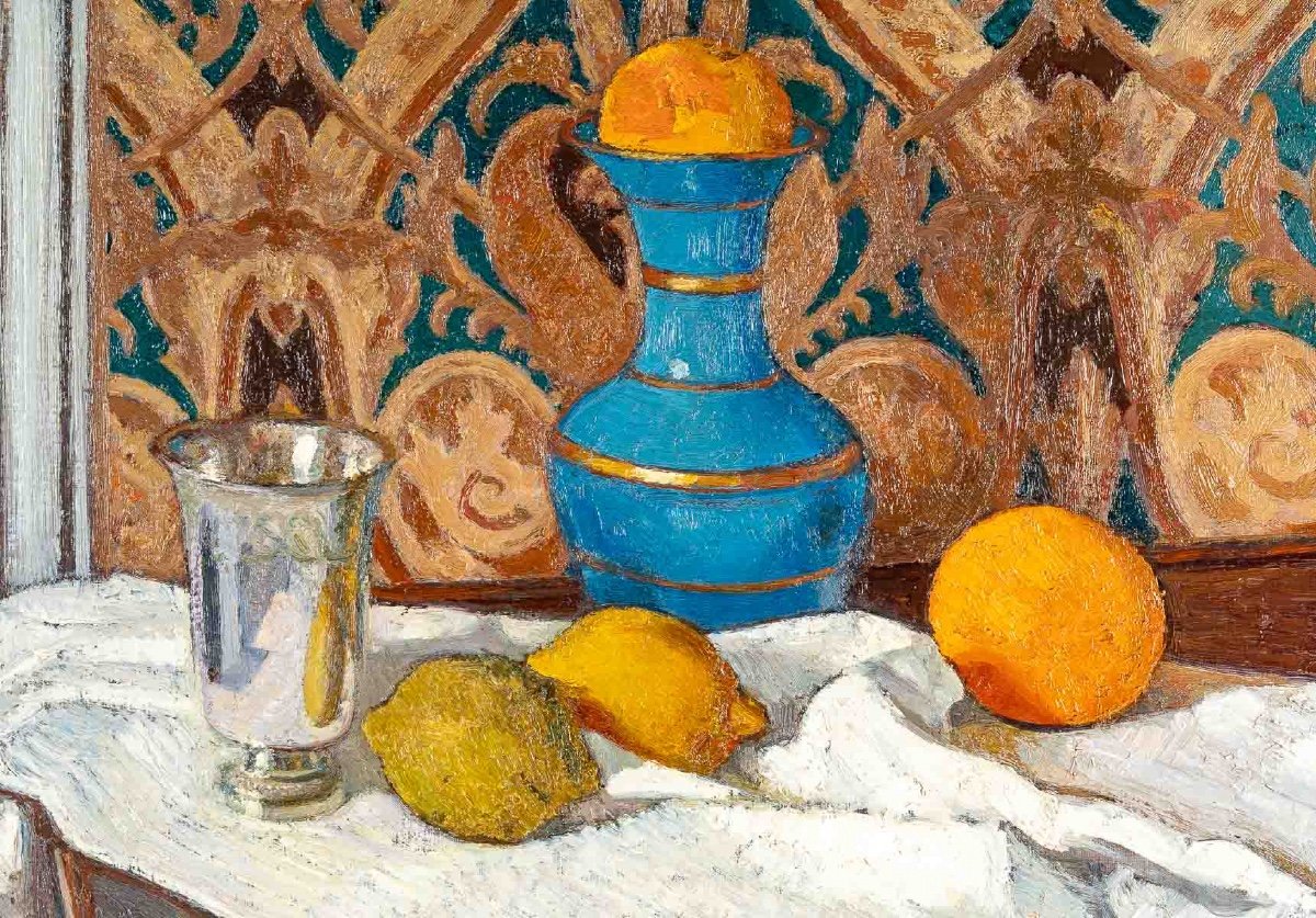 Charles-françois-prosper Guérin (1875 - 1939) - Still Life With Citrus Fruits, Dated 1901-photo-3
