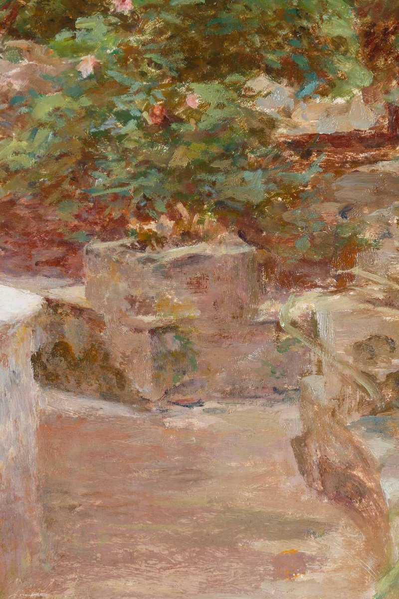 Henri Paul Royer ( 1869 - 1938 ) - Child At La Fontaine.-photo-1