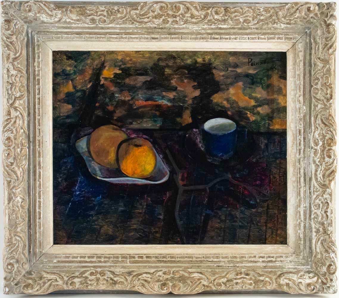 Joaquín Peinado (1898 - 1975) Still Life With Apples And Cup, 1944-photo-2