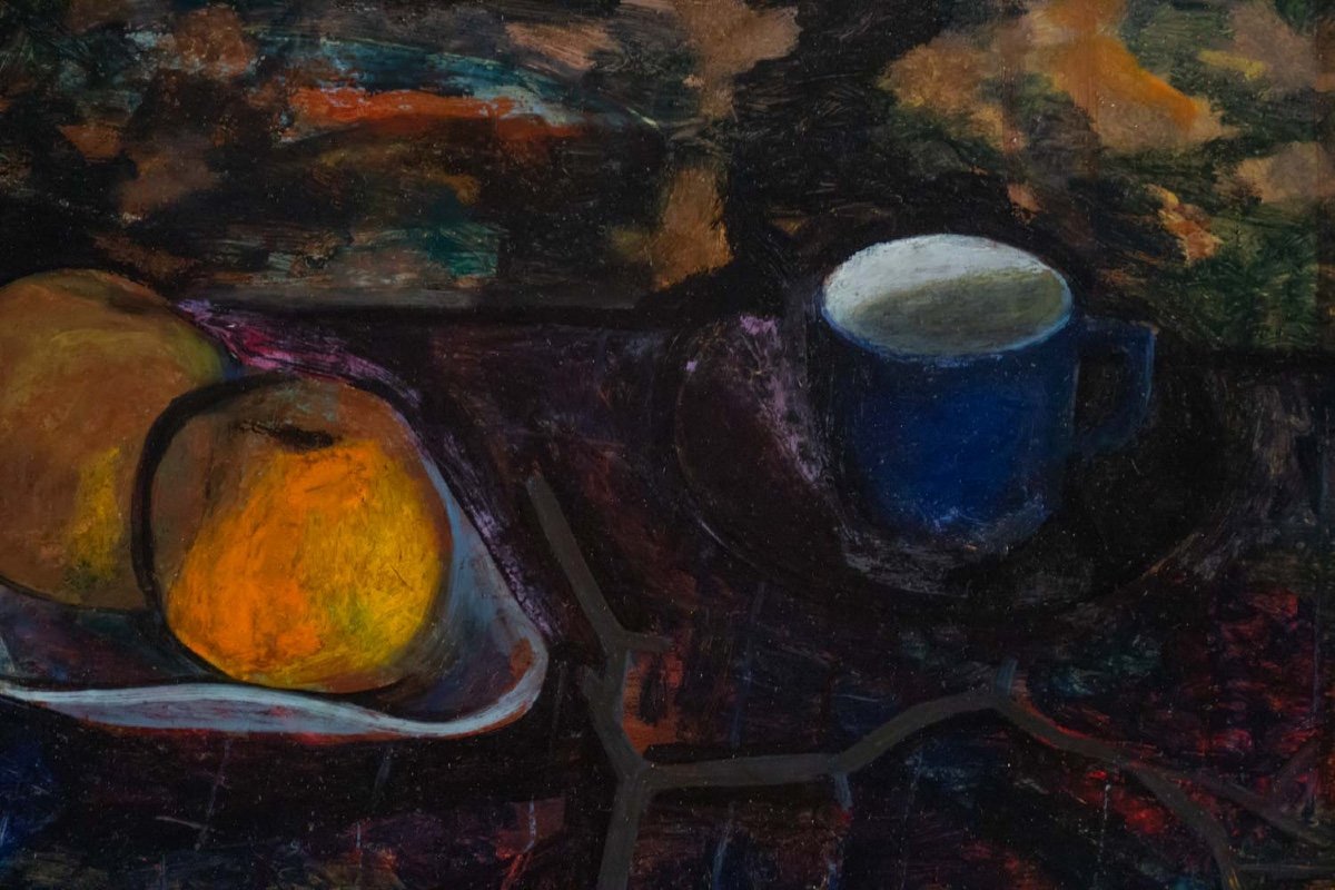 Joaquín Peinado (1898 - 1975) Still Life With Apples And Cup, 1944-photo-4