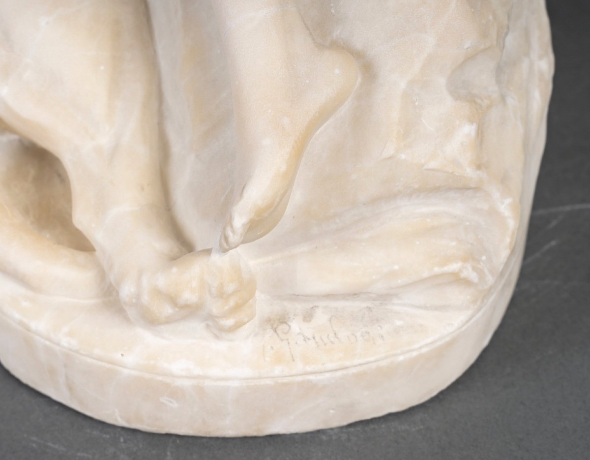 Giuseppe Gambogi (1862–1938) Alabaster Sculpture-photo-8