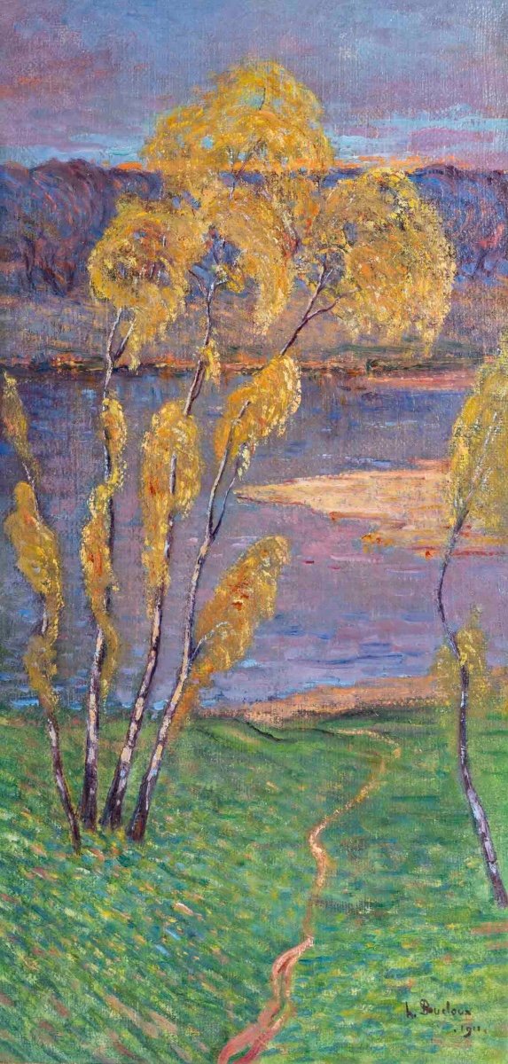 Henri Baudoux (19th - 20th) - Landscape In The Spirit Of Nabis, Dated 1911-photo-2
