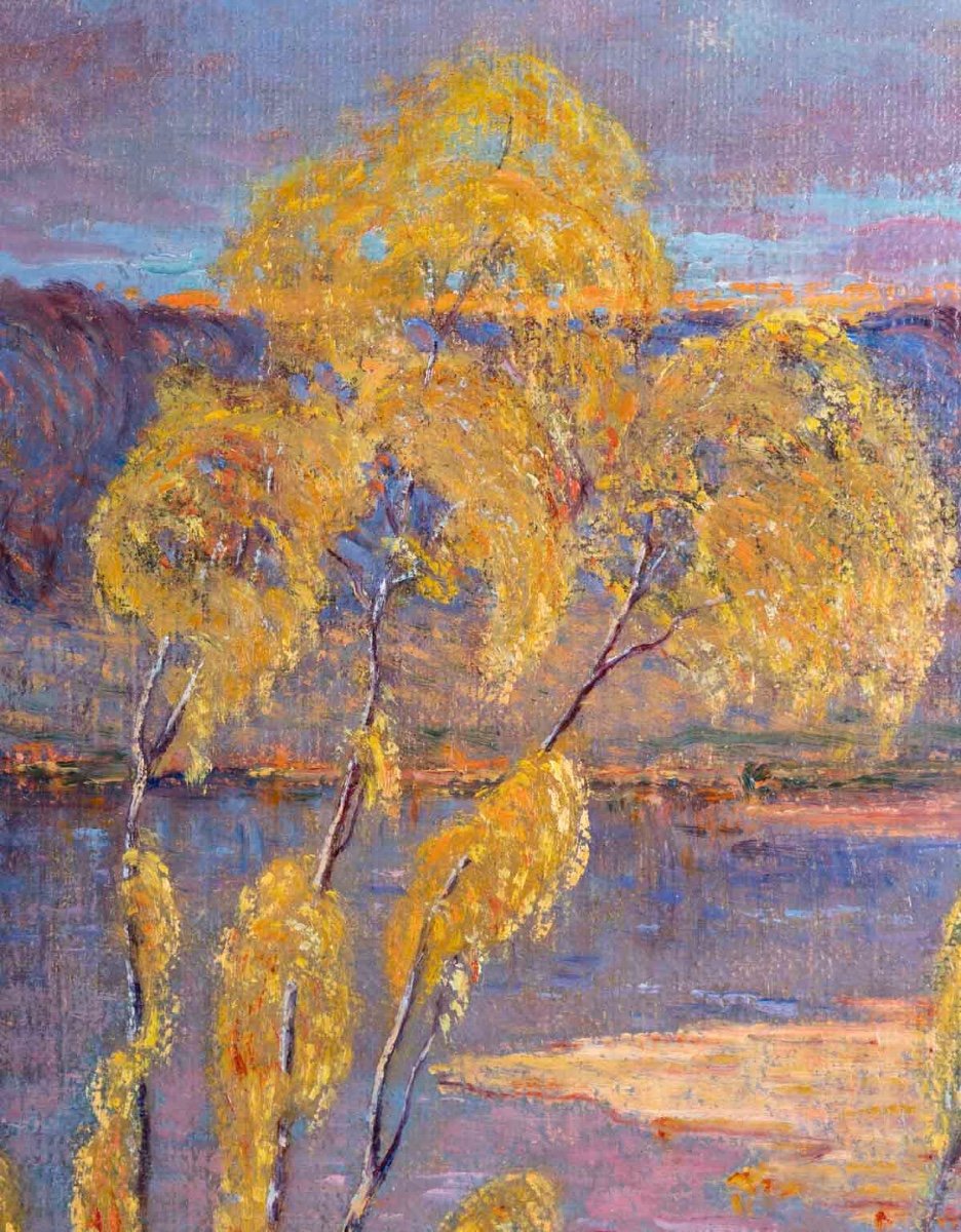 Henri Baudoux (19th - 20th) - Landscape In The Spirit Of Nabis, Dated 1911-photo-3