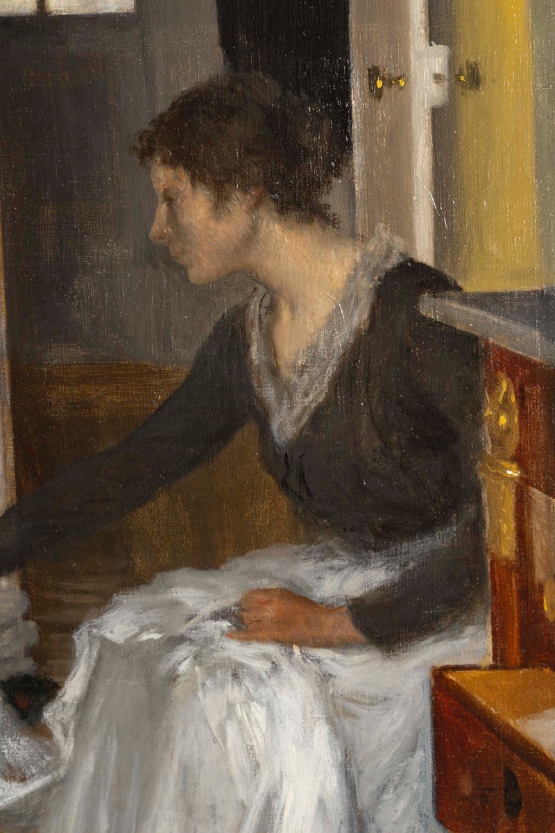  Henry Lerolle (1848 – 1929) - Mrs. Lerolle In Her Home.-photo-3