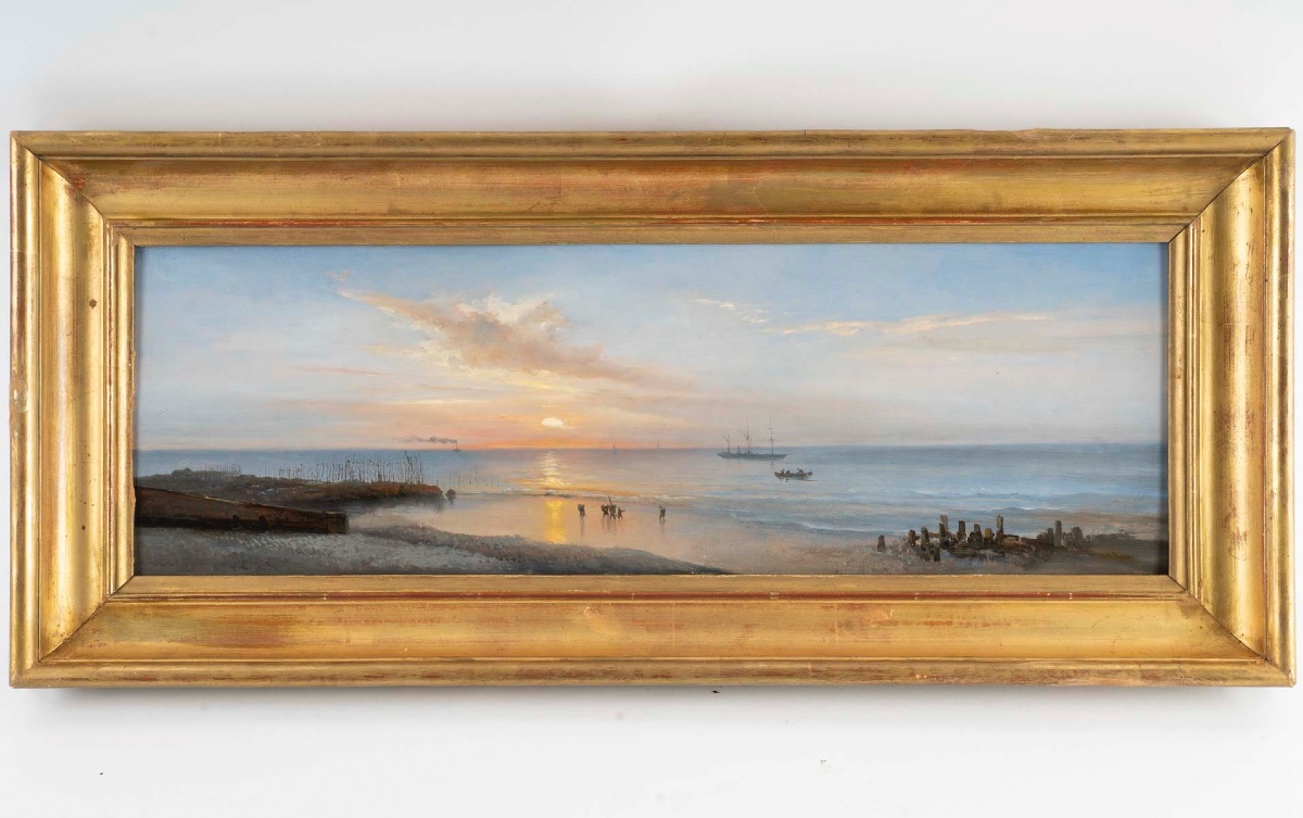 Jean Marie Auguste JUGELET ( 1805 - 1874) - Vue de Dieppe, 1872 -photo-2