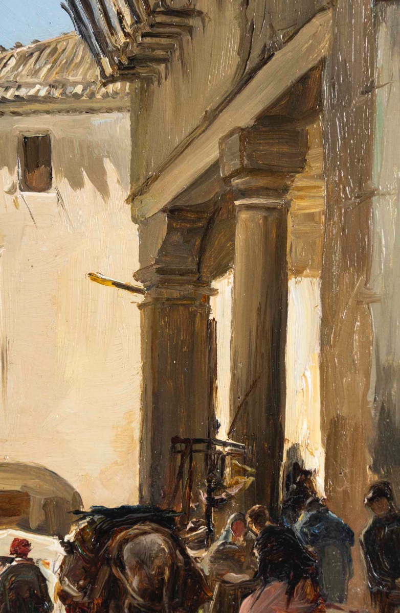 Jaume MORERA Y GALICIA (1854 - 1927) -  Vue de Santa Coloma de Queralt, Catalogne, 1877-photo-2