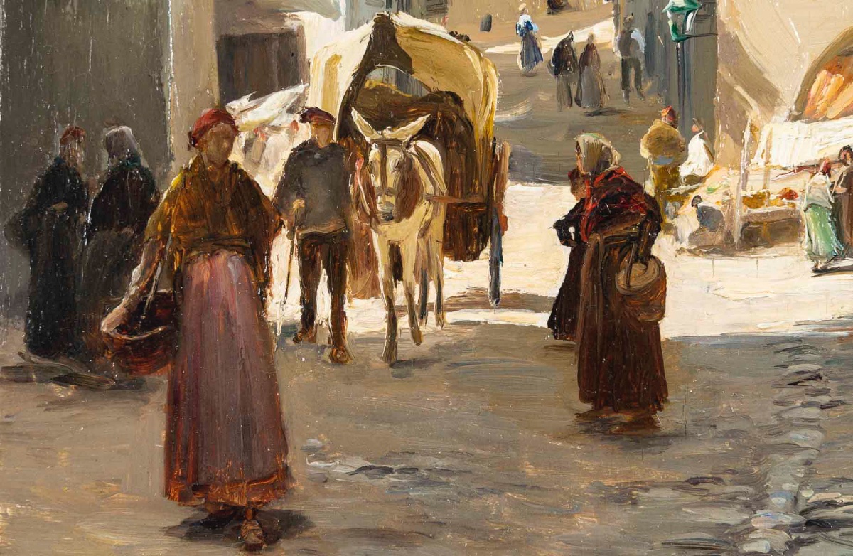 Jaume MORERA Y GALICIA (1854 - 1927) -  Vue de Santa Coloma de Queralt, Catalogne, 1877-photo-5