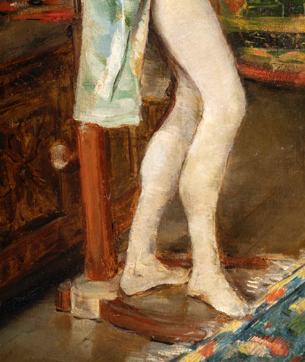 Felipe Maso De Falp (1851 - 1929) Catalan - The Mannequin And The Maid, Dated 1875-photo-3