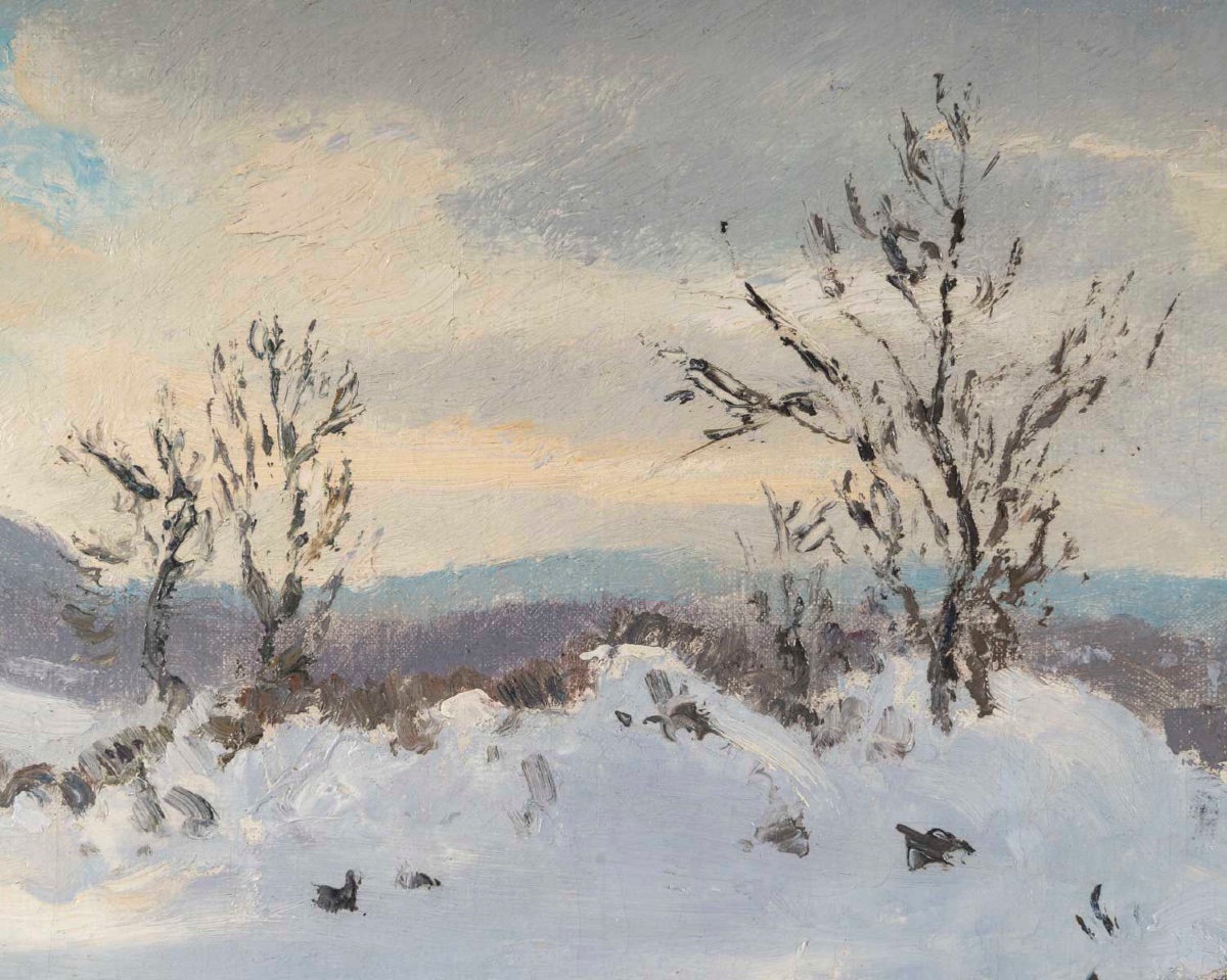 Jean-laurent Buffet-challié (1880-1943) Snow Landscape, Jura-photo-1