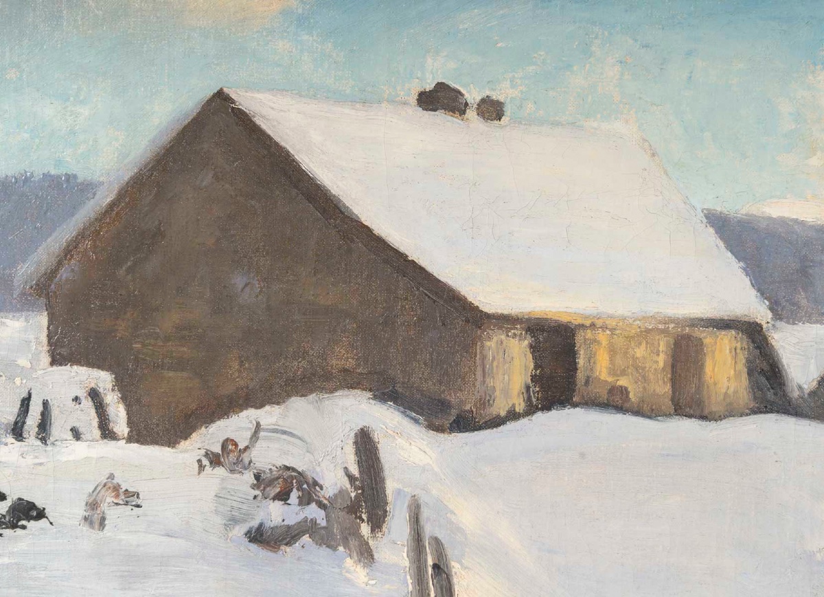 Jean-laurent Buffet-challié (1880-1943) Snow Landscape, Jura-photo-2