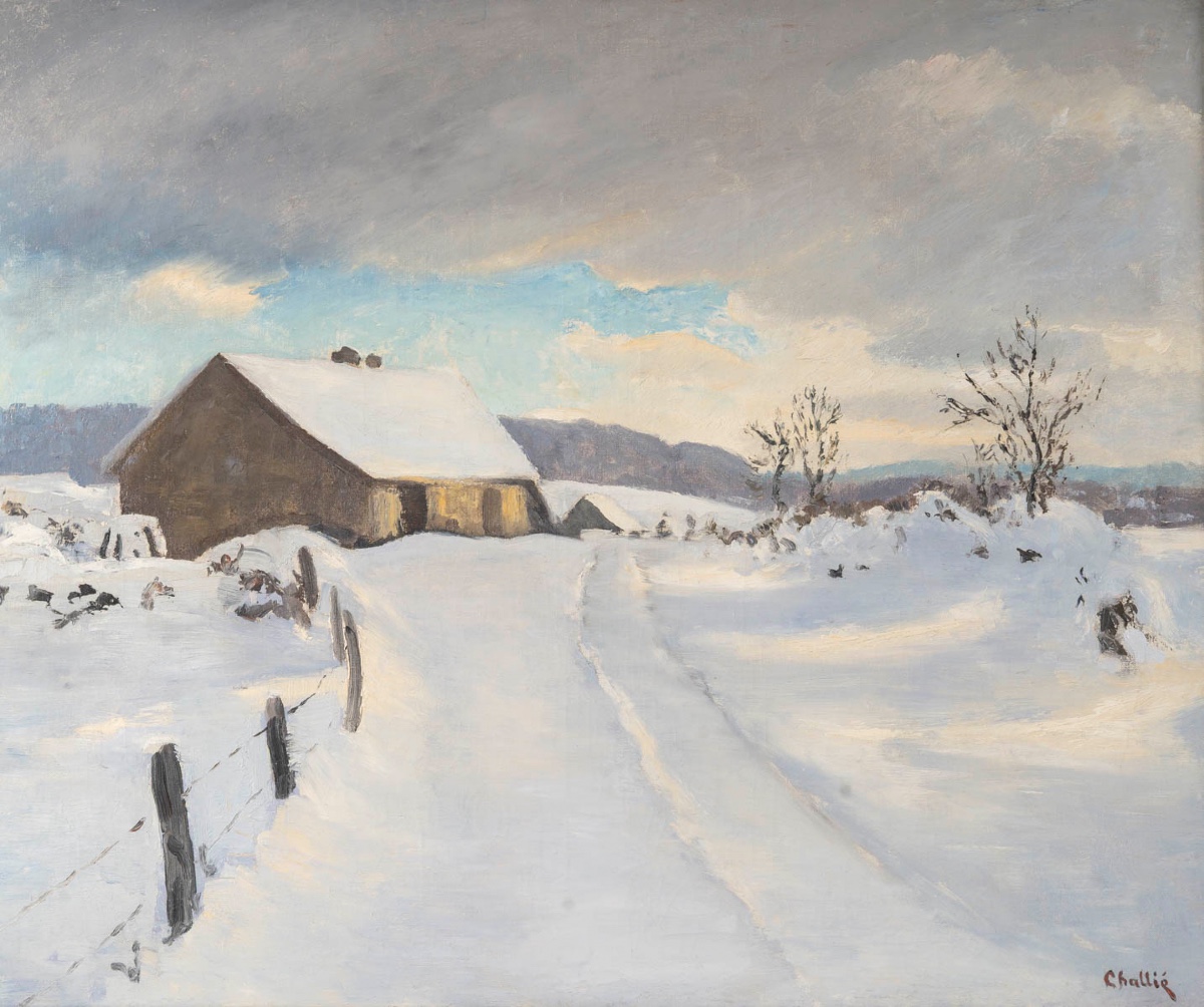 Jean-laurent Buffet-challié (1880-1943) Snow Landscape, Jura