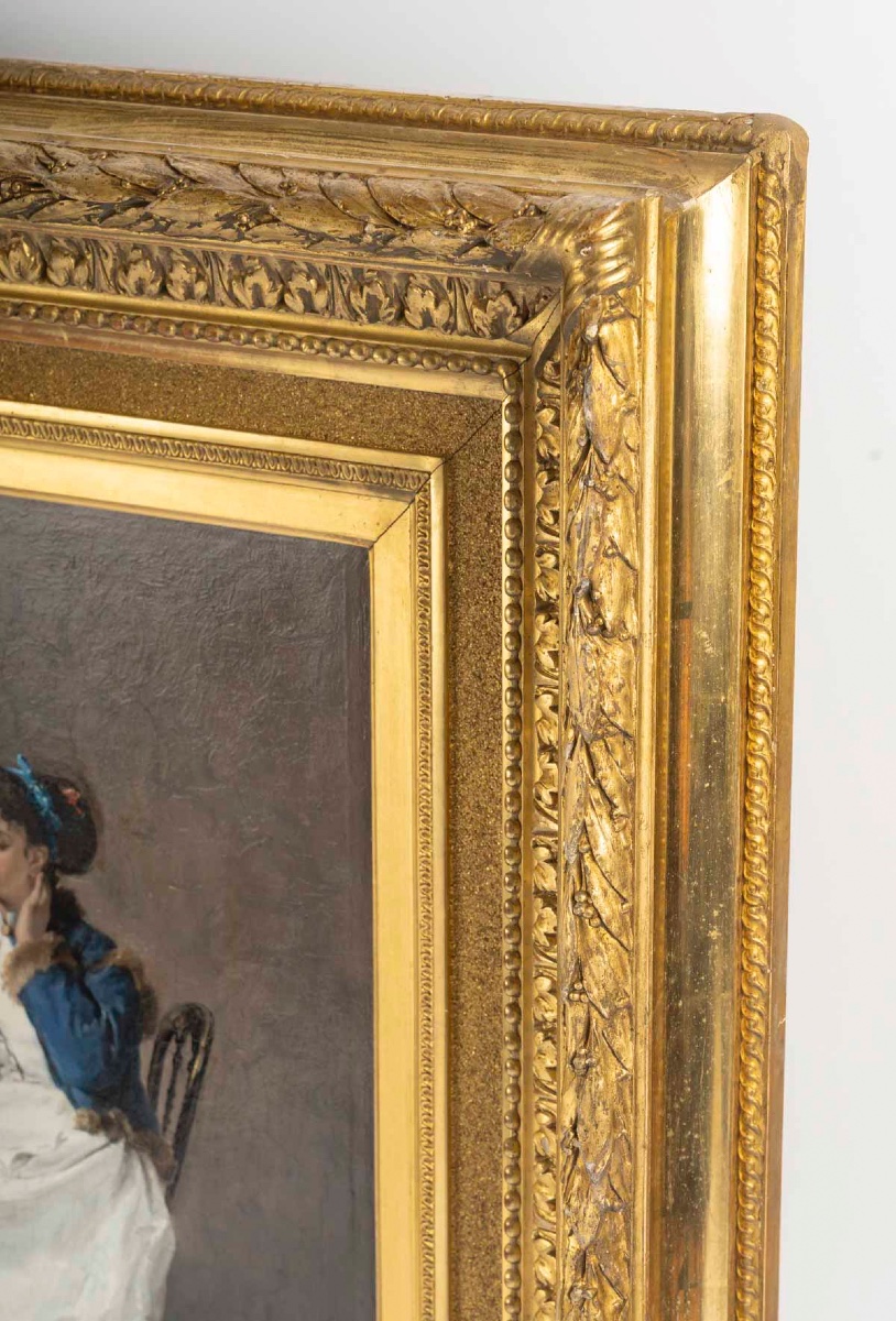 Henri René Gaume (born In 1834) Woman At The Mirror, Dated 1868-photo-6