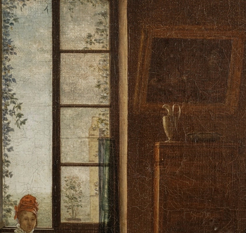Théophile BEHAEGHEL (1795 -1858) - Scène d’intérieur, le jeu de l’art, circa 1820-photo-2