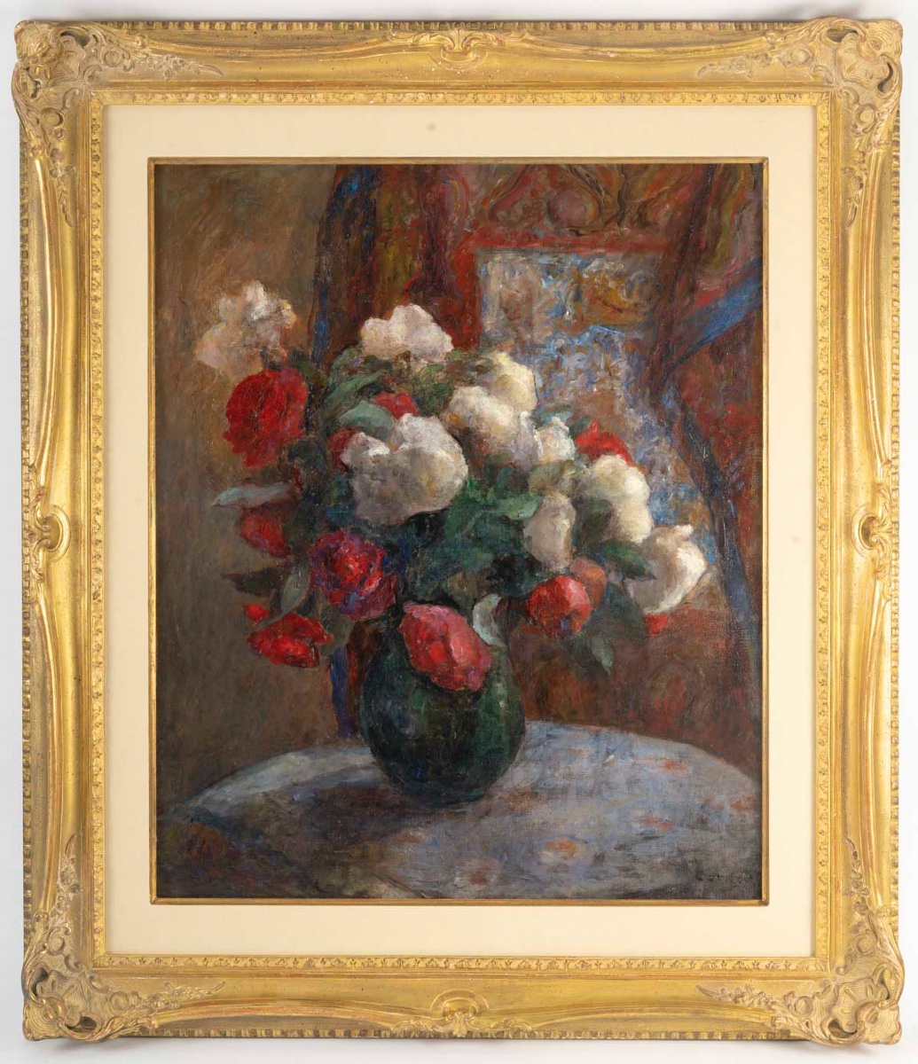 Frédéric Samuel CORDEY (1854 -1911) Bouquet impressionniste-photo-2