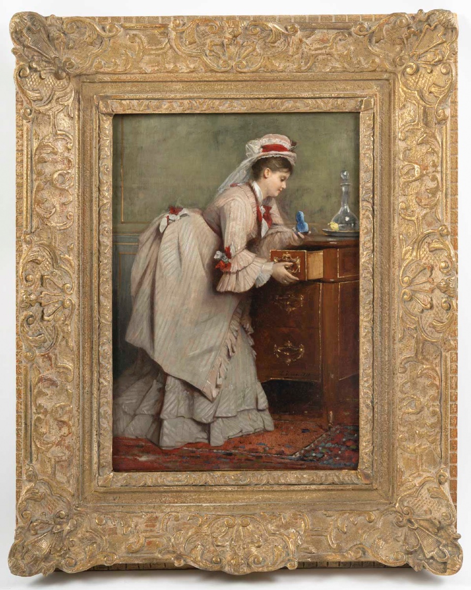 Louis, Charles Verwée (1832 - 1882) The Jewel, Dated 1875-photo-2