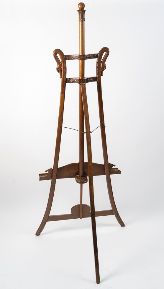 Carved Mahogany Swan-neck Easel - Empire Period-photo-3