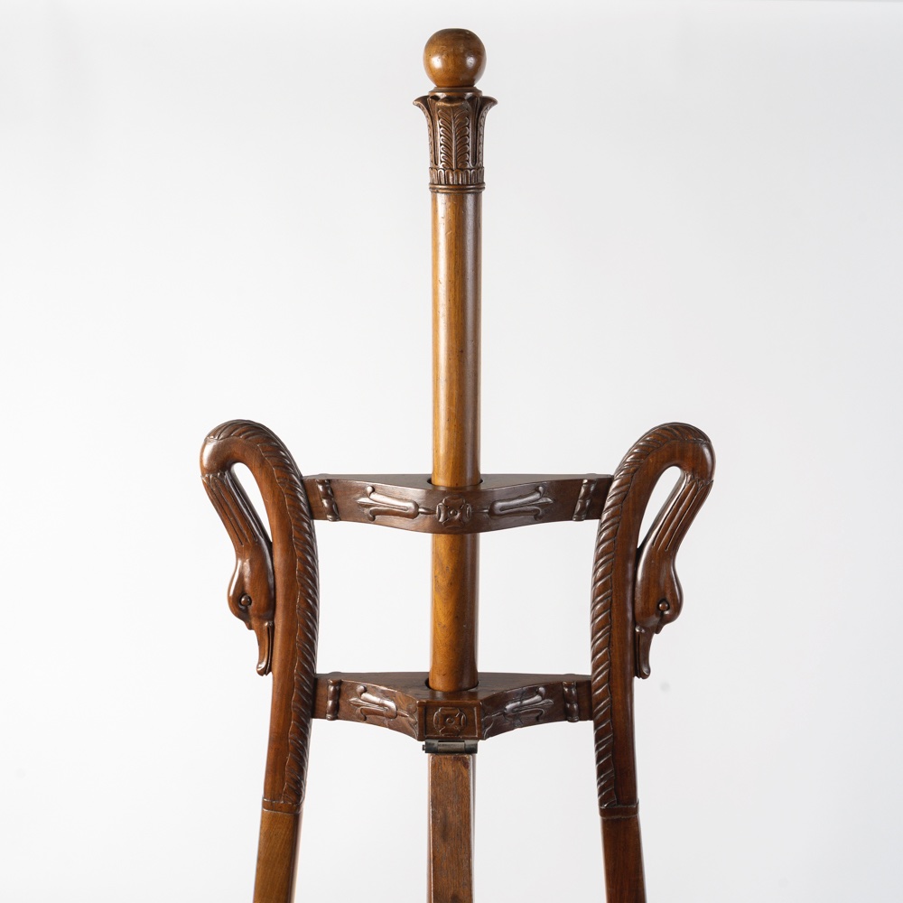 Carved Mahogany Swan-neck Easel - Empire Period-photo-4