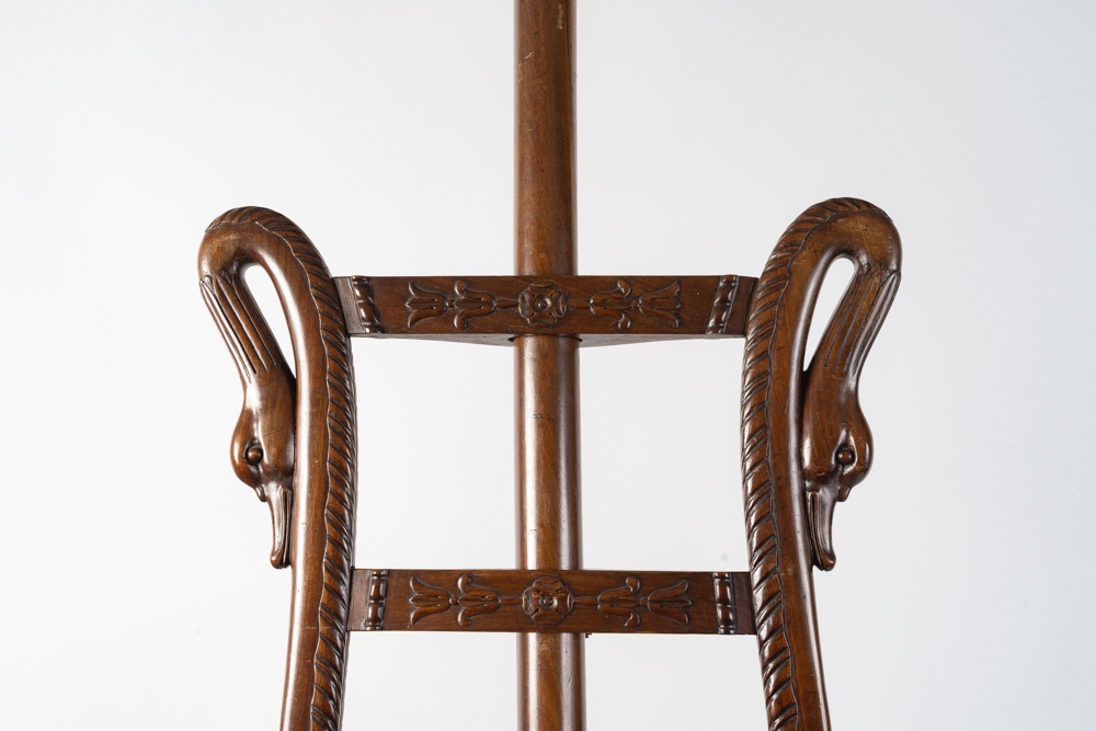 Carved Mahogany Swan-neck Easel - Empire Period-photo-2