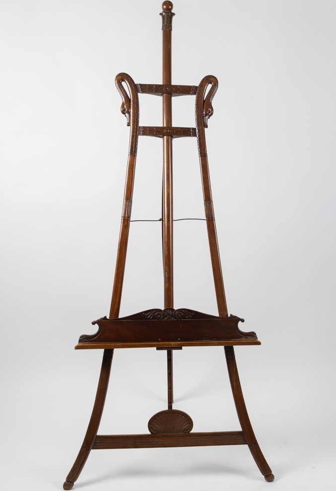 Carved Mahogany Swan-neck Easel - Empire Period