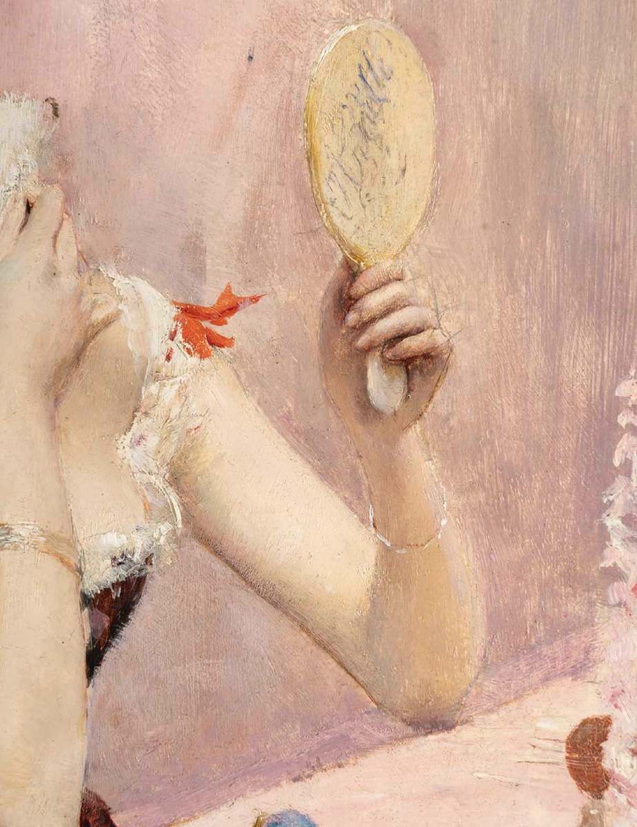Georges-antoine Rochegrosse (1859 - 1938) Woman Powdering Herself-photo-4