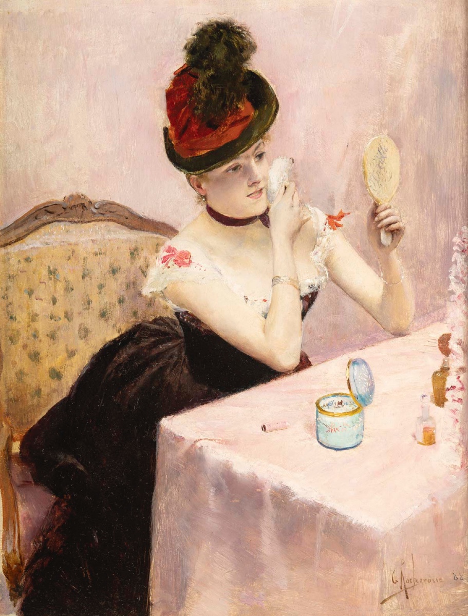 Georges-antoine Rochegrosse (1859 - 1938) Woman Powdering Herself