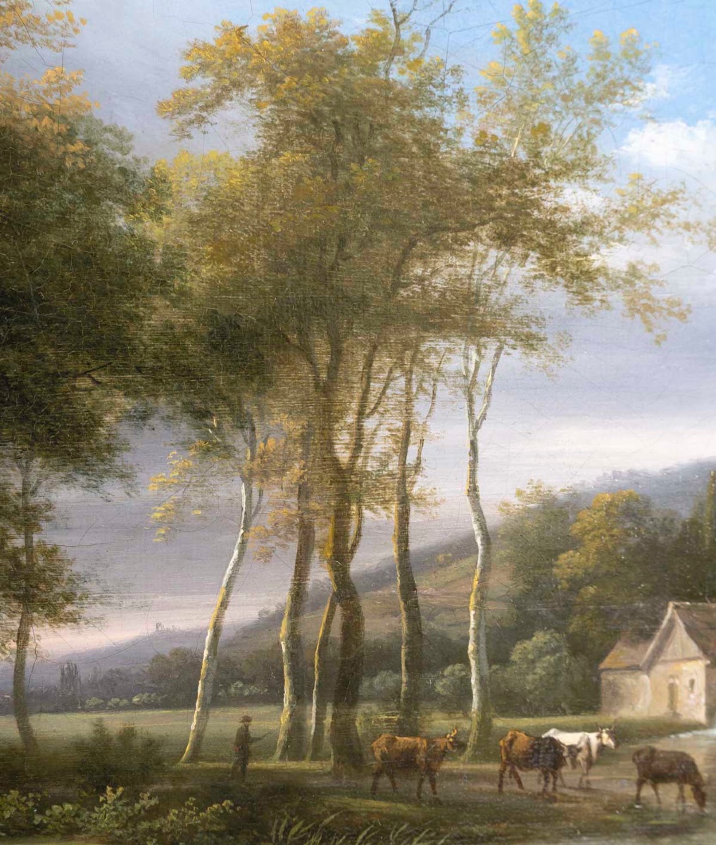 Louis étienne Watelet  (1780–1866)  Landscape By The River-photo-2