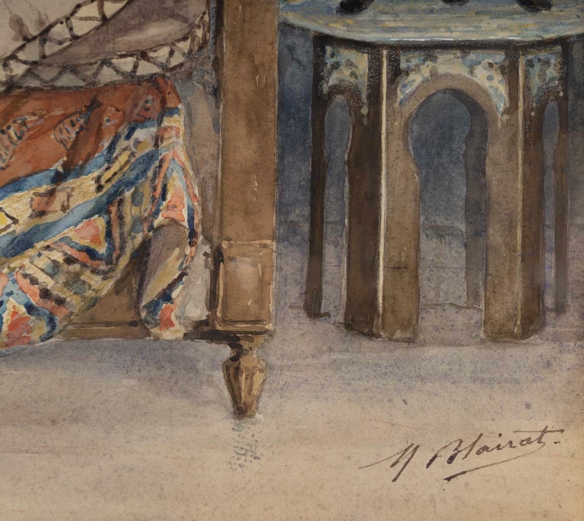 Marcel BLAIRAT (1849-1891)  L’odalisque au perroquet-photo-1