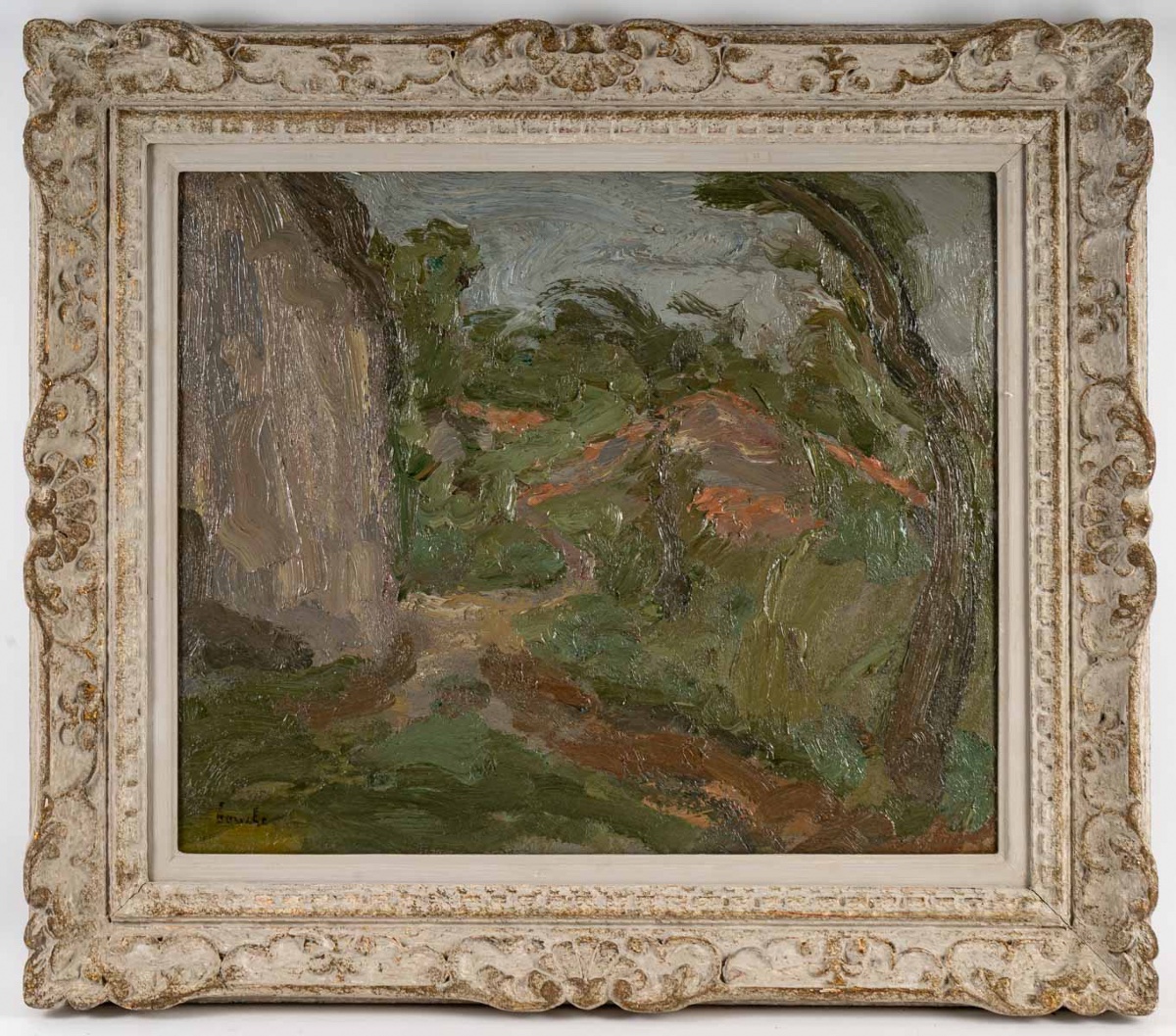 Georges Pierre BOUCHE (1874 - 1941)  - "Devant la maison de l'artiste à Marnat "-photo-2