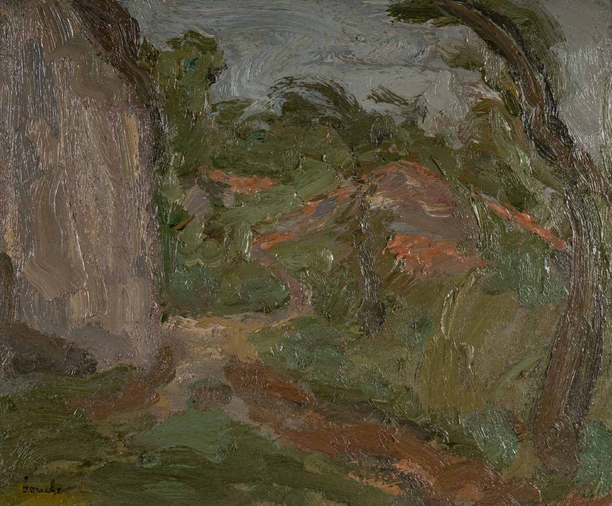 Georges Pierre BOUCHE (1874 - 1941)  - "Devant la maison de l'artiste à Marnat "