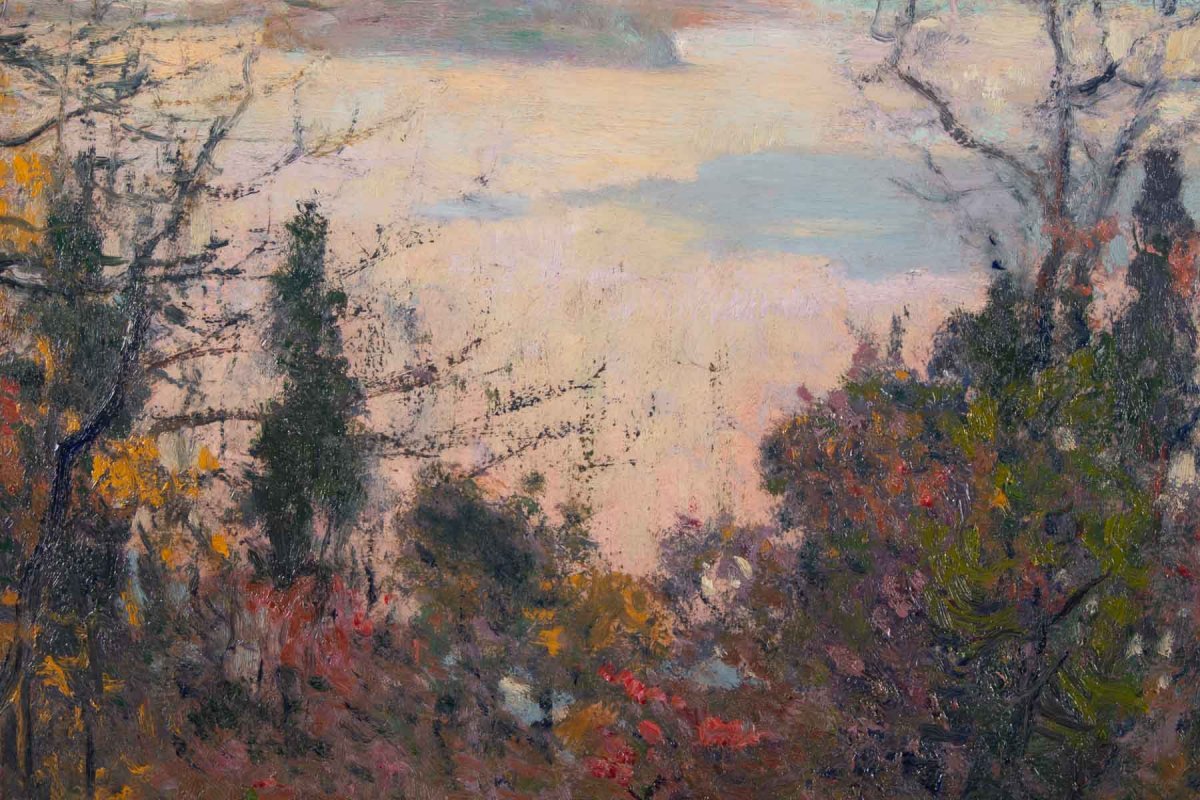 Robert Vonnoh (1858, 1933) American- Fall Landscape In Connecticut- Dated 1912.-photo-3