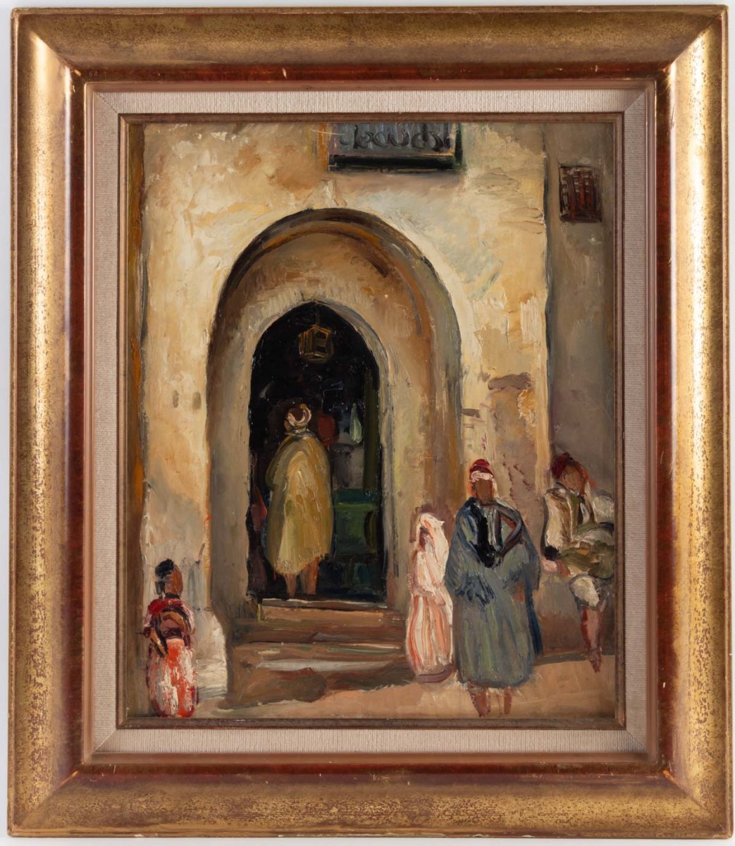 Fernand Allard L 'olivier (attrib.) (1883, 1933) - Tunis Street Scene -circa 1920.-photo-2