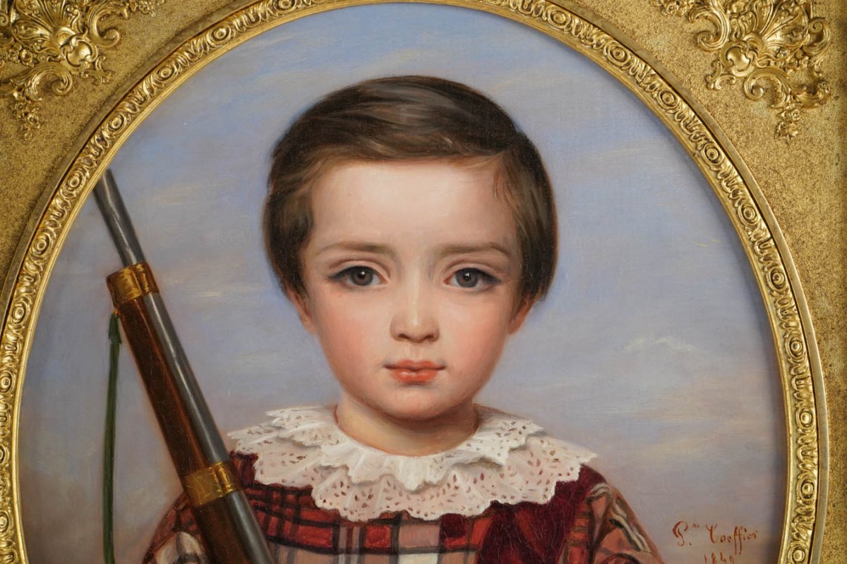 Marie, Pauline, Adrienne Coeffier (1814 – 1900)  « Portrait de jeune garçon », daté 1849 .