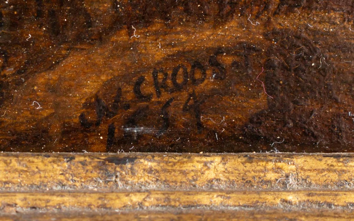Anthony Jansz Van der Croos (1606, 1662)-  Les pêcheurs à l’orée d’un bourg- daté 1654.-photo-6