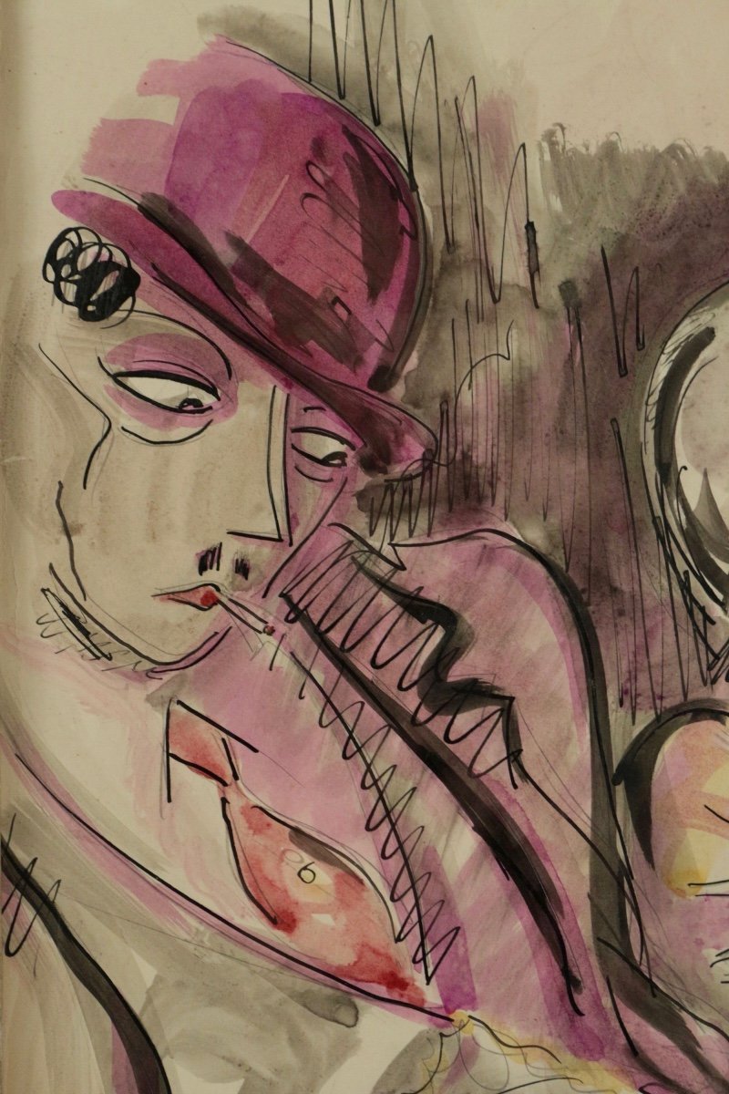 Eller (lucien Roudier Dit) (1894 - 1940) Painter From The Roaring Twenties-bar Scene From The 1920s.-photo-4