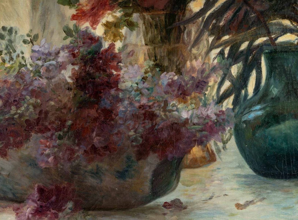 LECREUX Gaston, Alfred (1846 - 1914) - Nature morte de fleurs.-photo-4
