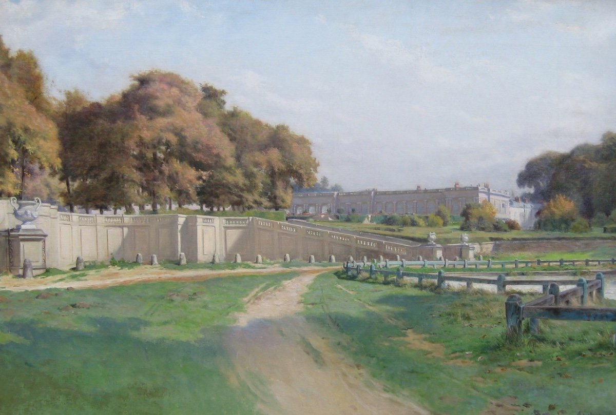 Louis Auguste LOUSTAUNAU ( 1846 – 1898)  - « Vue du jardin de Versailles et du grand Trianon