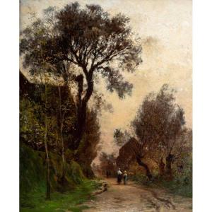 Henry LEROLLE (Paris, 1848 –1929) - Sur le chemin, Circa 1880 
