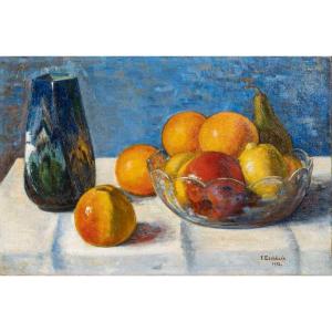 F. Eschbach, French School - Still Life Of Fruit, Dated 1913