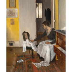  Henry LEROLLE  (1848 – 1929) - Mme Lerolle dans son intérieur.